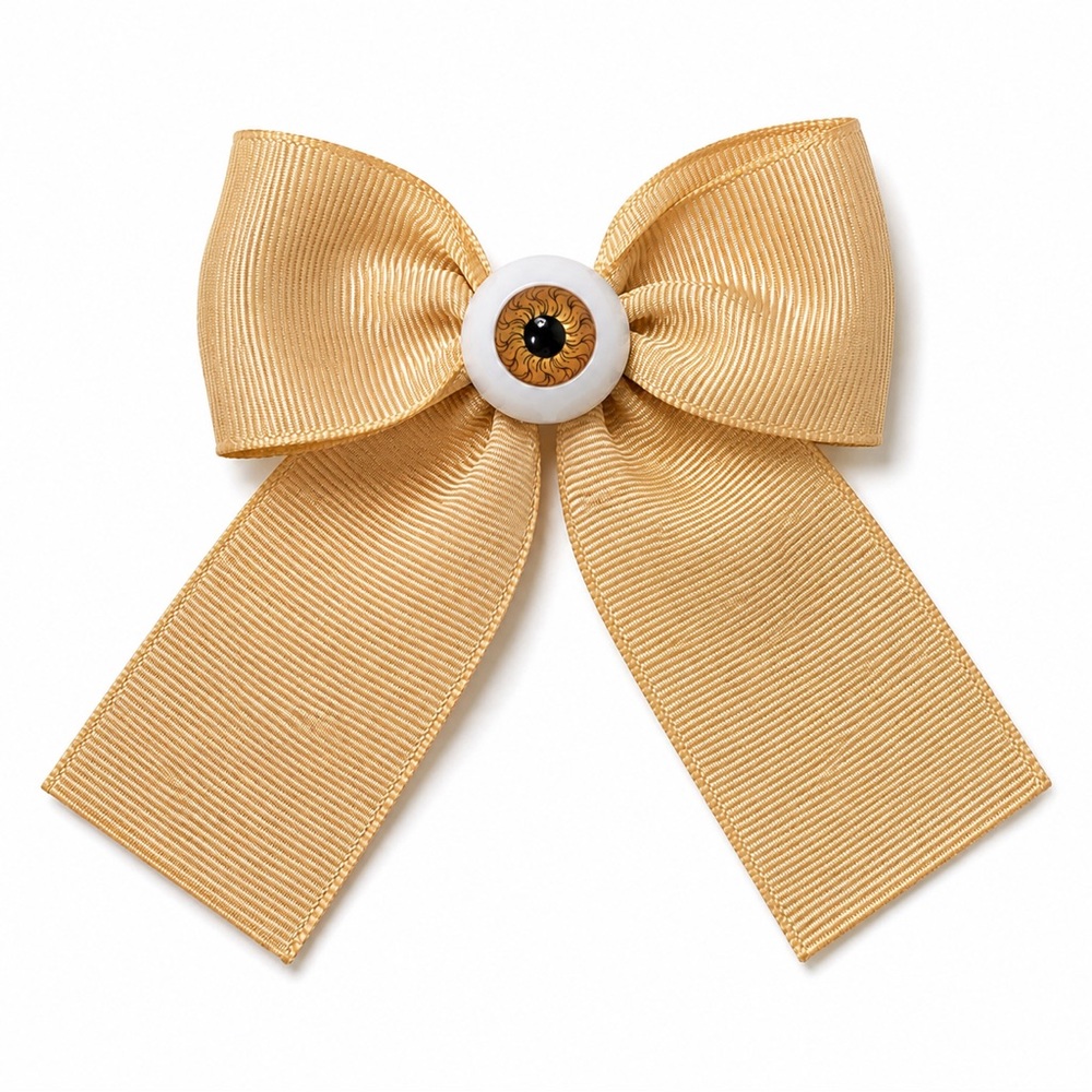 Bow Eyeball Clip – 1.5” Ribbon - Honey Halo